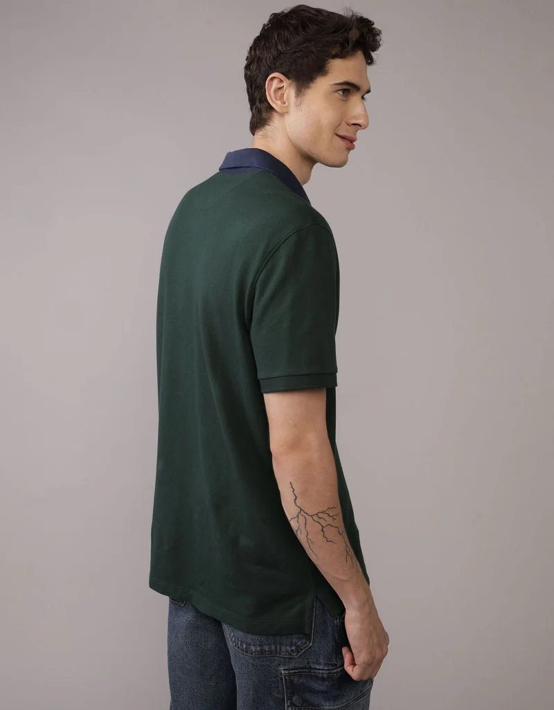 American Eagle AE Contrast Collar Polo Shirt